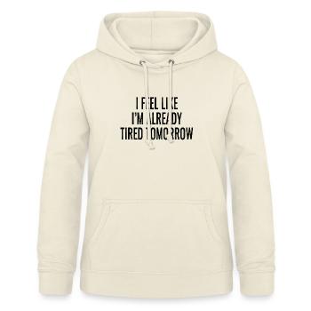 dictons drôles - Sweat à capuche Femme - vanille - Devant - AI Model Female 172 light (172cm)