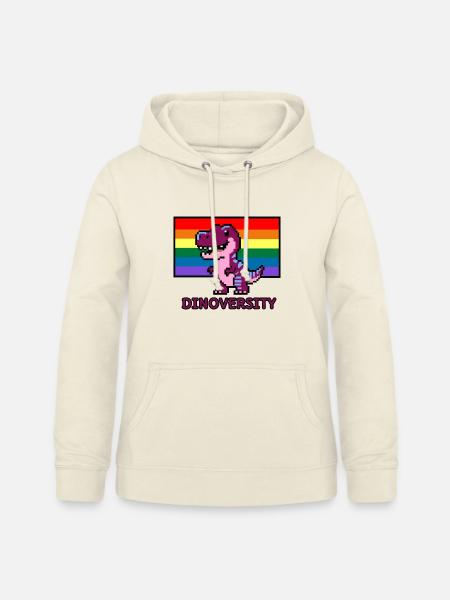 DinoVERSITY - Pixel Art Dinosaurier Pride! 🌈🦖 - Frauen Hoodie - Vanille-Milchshake