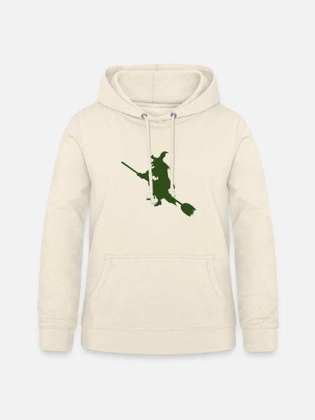 Hexe auf Besen Silhouette - Frauen Hoodie - Vanille-Milchshake