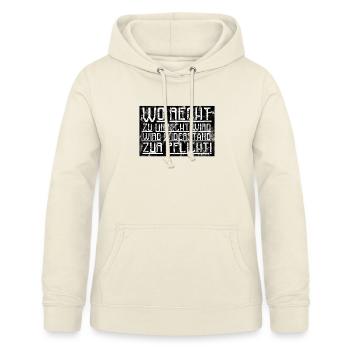 Wo Recht zu Unrecht wird Widerstand zur Pflicht! - Frauen Hoodie - Vanille-Milchshake - Vorne - AI Model Female 172 light (172cm)