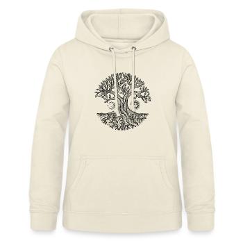 Baum des Lebens - schwarz und weiß - Frauen Hoodie - Vanille-Milchshake - Vorne - AI Model Female 172 light (172cm)