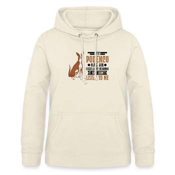 Podenco Spanischer Windhund - Frauen Hoodie - Vanille-Milchshake - Vorne - AI Model Female 172 light (172cm)