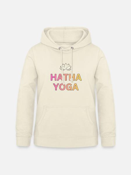 Hatha Yoga Gradient Schrift - Frauen Hoodie - Vanille-Milchshake