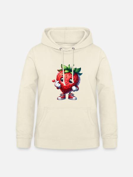 Erdbeere Herzhand - Frauen Hoodie - Vanille-Milchshake