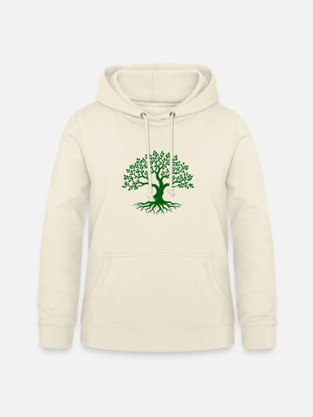 Grüner Lebensbaum mit Wurzeln - Frauen Hoodie - Vanille-Milchshake