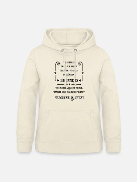 Goethe Motivation - Frauen Hoodie - Vanille-Milchshake