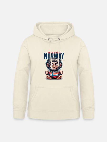 Norwegischer Troll mit Flagge - Frauen Hoodie - Vanille-Milchshake