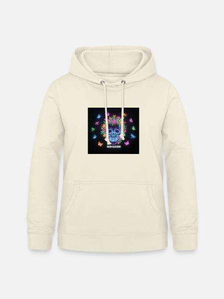Neonblossom Totenkopf Design - Frauen Hoodie - Vanille-Milchshake