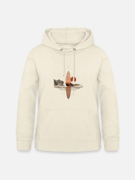 Kupferne Wellen Orbit - Geometrisches Surfbrett - Frauen Hoodie - Vanille-Milchshake