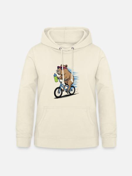 Biber auf Fahrrad mit Sonnenbrille - Frauen Hoodie - Vanille-Milchshake