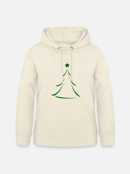 Minimalistische grüne Weihnachtsbaum-Silhouette - Frauen Hoodie - Vanille-Milchshake