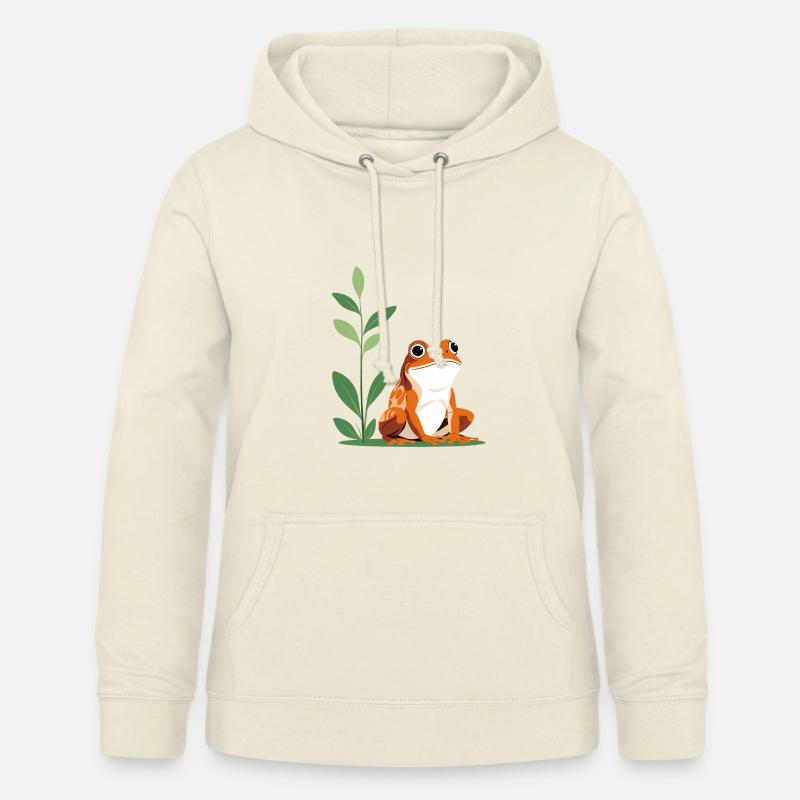 Rainette arboricole joyeuse en vert - Sweat à capuche Femme - vanille