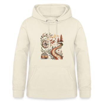 Vanlife Voyage Shirt Boussole Montagnes Nature - Sweat à capuche Femme - vanille - Devant - AI Model Female 172 light (172cm)