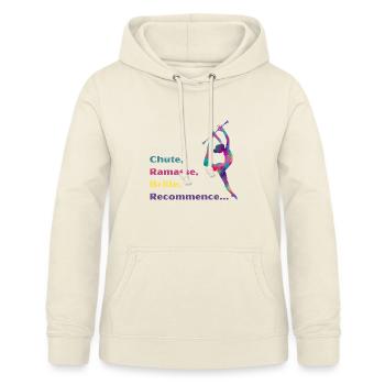 Chute-_Ramasse-_Recommence-- - Sweat à capuche Femme - vanille - Devant - AI Model Female 172 light (172cm)