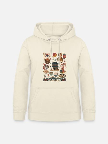 Südkorea | Tempel, Kimchi & Kultur - Frauen Hoodie - Vanille-Milchshake