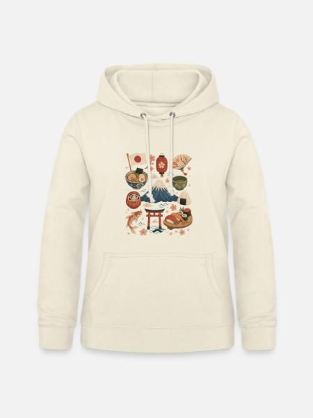 Japan | Fuji, Sakura & Genuss - Frauen Hoodie - Vanille-Milchshake