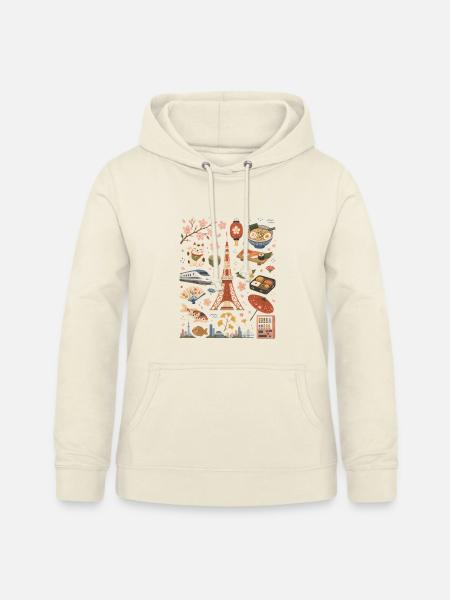 Tokio | Sakura, Ramen & Großstadt - Frauen Hoodie - Vanille-Milchshake