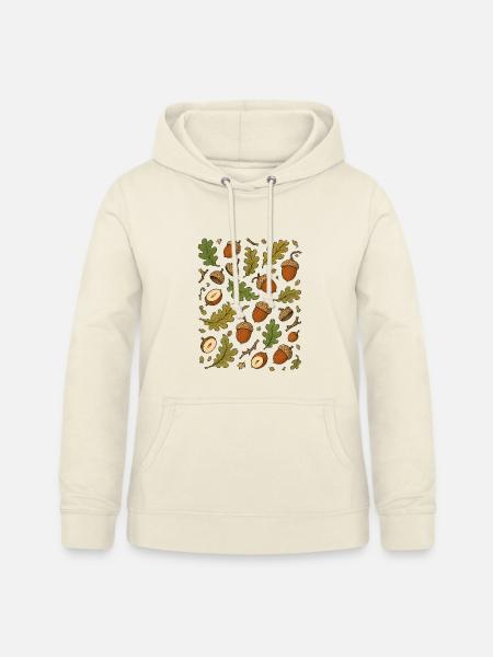 Eicheln & Eichenlaub | Wald Herbst Natur - Frauen Hoodie - Vanille-Milchshake