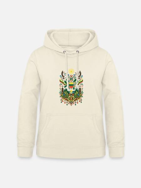 Litauen | Kraniche, Eichen & Volkskunst - Frauen Hoodie - Vanille-Milchshake
