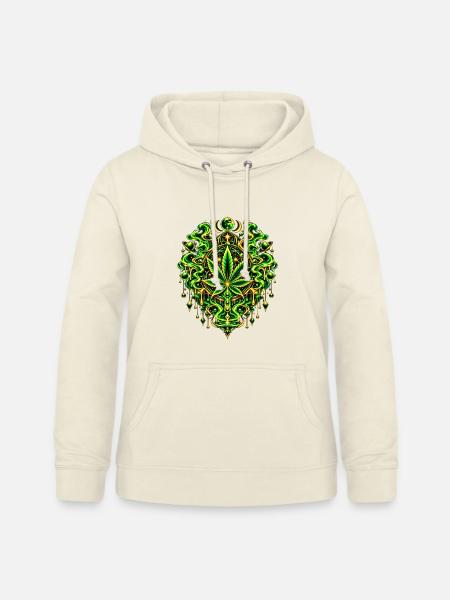Grünes Cannabisblatt Mandala - Frauen Hoodie - Vanille-Milchshake