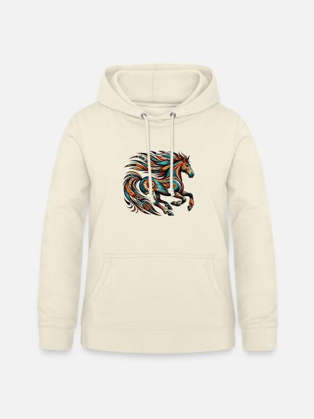Indianisches Pferd Orange - Frauen Hoodie - Vanille-Milchshake