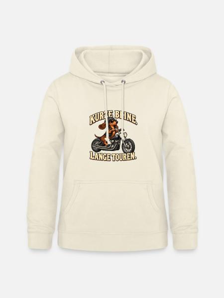 Dackel Motorrad Kurze Beine - Frauen Hoodie - Vanille-Milchshake