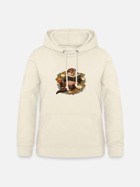 Otter liest im Herbstteich - Frauen Hoodie - Vanille-Milchshake