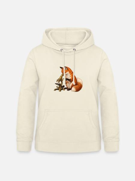 Fuchs mit Moos und Mikroskop - Frauen Hoodie - Vanille-Milchshake