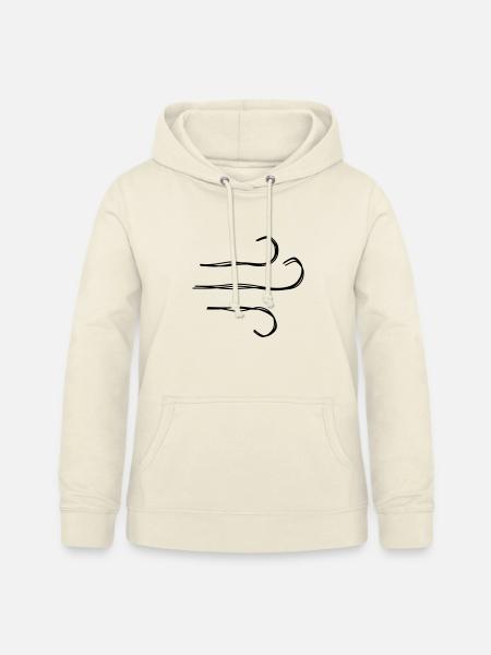 Wind handgezeichnet - Frauen Hoodie - Vanille-Milchshake