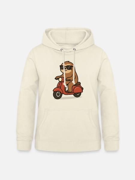 faultier comic moped - Frauen Hoodie - Vanille-Milchshake
