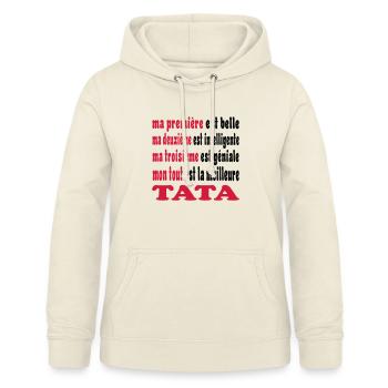 Ma première est belle C'EST LA MEILLEURE TATA - Sweat à capuche Femme - vanille - Devant - AI Model Female 172 light (172cm)