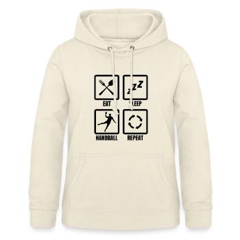 Calendrier du handball - Sweat à capuche Femme - vanille - Devant - AI Model Female 172 light (172cm)