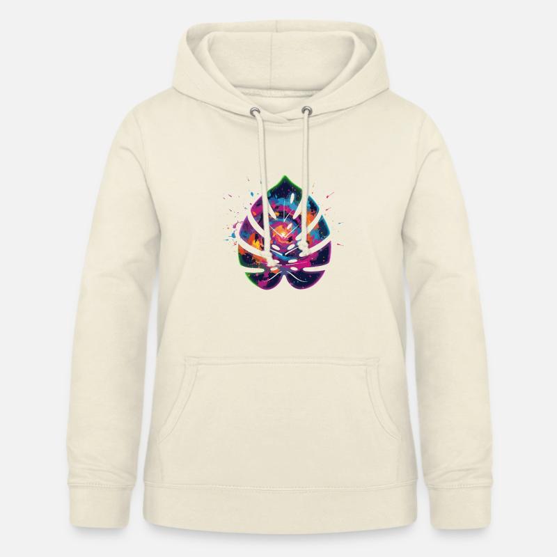 Conception de la feuille d’explosion de couleur - Sweat à capuche Femme - vanille