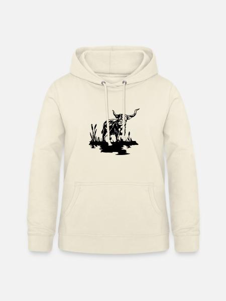 Schwarzes schottisches Highlander-Design - Frauen Hoodie - Vanille-Milchshake
