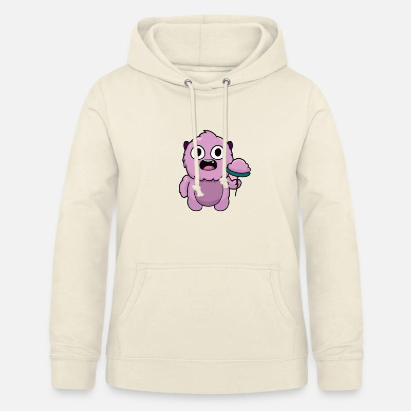 Monstre rose mignon | Chibi Drôle de Sucette - Sweat à capuche Femme - vanille