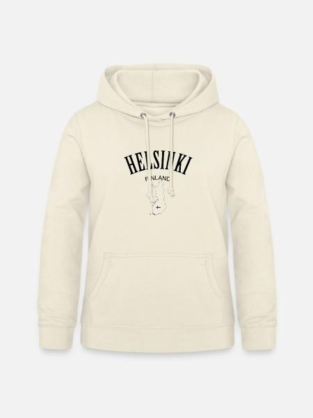 Finnland Karte Emblem mit Flagge - Frauen Hoodie - Vanille-Milchshake