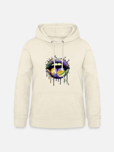 Bunte Pop-Art Lippen & Lolli - Frauen Hoodie - Vanille-Milchshake