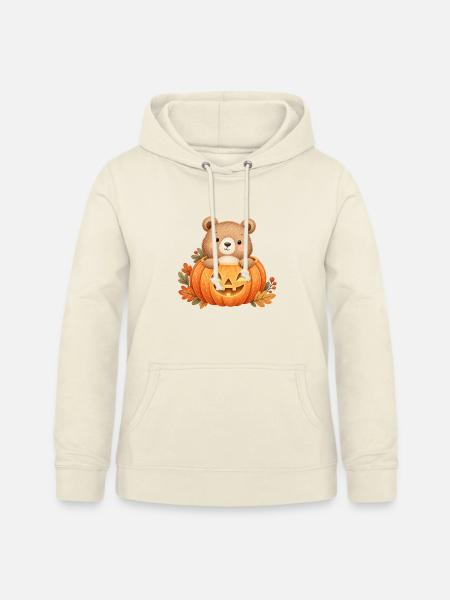 Niedlicher Bär im Halloween-Kürbis - Frauen Hoodie - Vanille-Milchshake