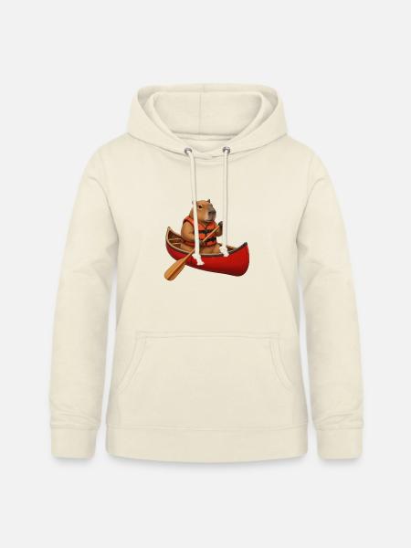 Capybara beim Kanufahren - Frauen Hoodie - Vanille-Milchshake