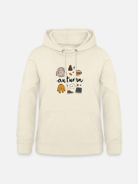 Autumn Vibes – Cozy Herbstillustration. - Frauen Hoodie - Vanille-Milchshake