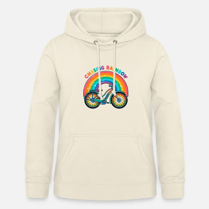 Conception de vélo Chasing Rainbow - Sweat à capuche Femme - vanille