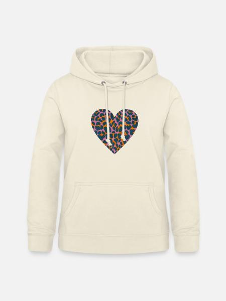 Leoparden Herz - Frauen Hoodie - Vanille-Milchshake