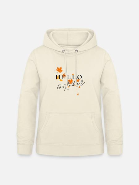 Hello October | Herbstblätter Design - Frauen Hoodie - Vanille-Milchshake