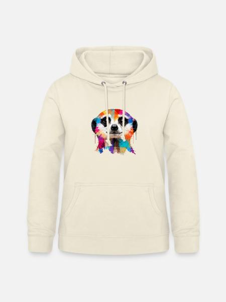 Buntes Erdmännchen mit Farbklecksen - Frauen Hoodie - Vanille-Milchshake