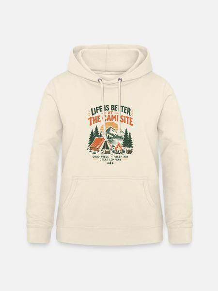 Lagerfeuer am Campingplatz - Frauen Hoodie - Vanille-Milchshake