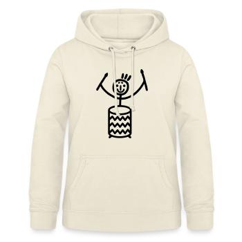 Strichmännchen mit Sambatrommel - Frauen Hoodie - Vanille-Milchshake - Vorne - AI Model Female 172 light (172cm)
