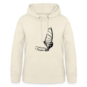 Croquis de planche à voile - Sweat à capuche Femme - vanille - Devant - AI Model Female 172 light (172cm)