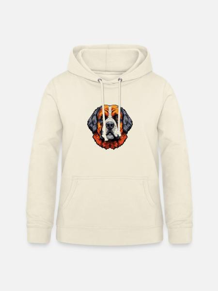 Bernhardiner Hund Kopf Geometrisch Bunt - Frauen Hoodie - Vanille-Milchshake