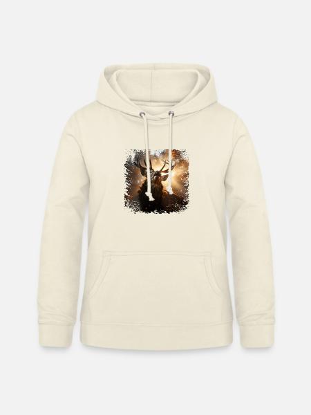 Hirsch im Licht des Waldes - Frauen Hoodie - Vanille-Milchshake