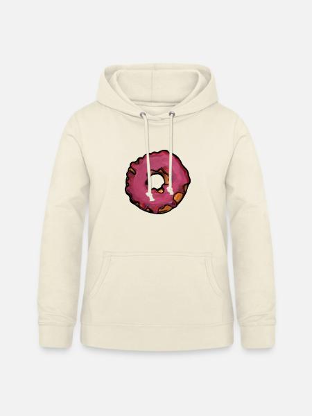 Rosa glasierte Donut-Abstrakte Illustration - Frauen Hoodie - Vanille-Milchshake